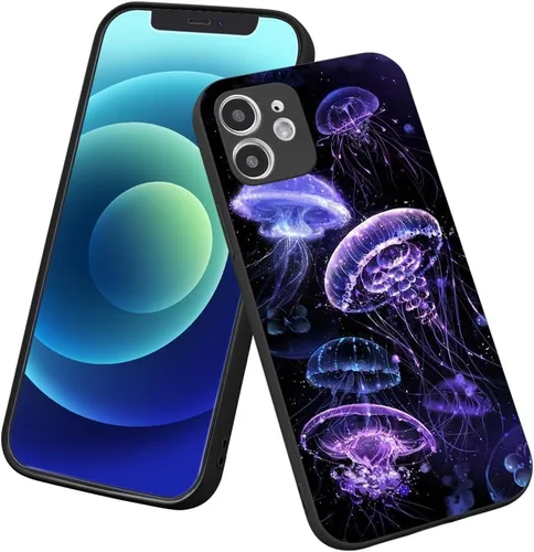 Funda morada para iPhone 13 Pro Max, diseño de medusas marinas para niñas y mujeres, con funda de TPU suave para iPhone 13 Pro Max de 6.7 pulgadas
