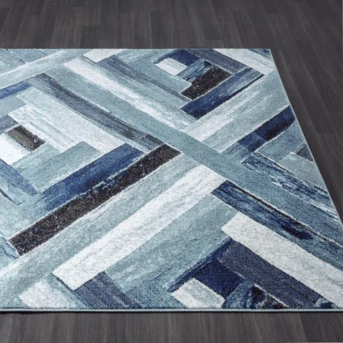 Miniatura 6 de LUXE WEAVERS Alfombra abstracta moderna de madera geométrica azul 2x3