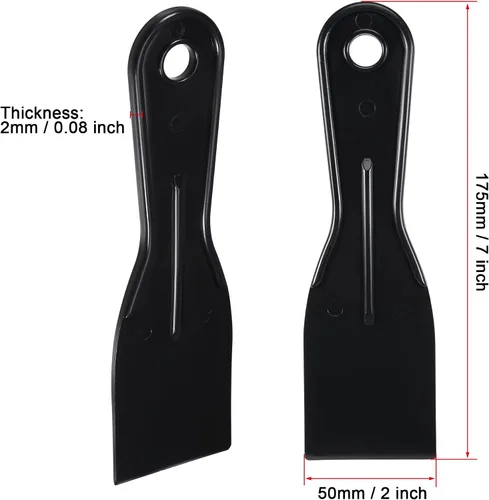 Miniatura 2 de uxcell Raspador de masilla de 2 pulgadas de plástico ABS para paneles de yeso, parche de reparación, revestimiento de pared, color negro, 4