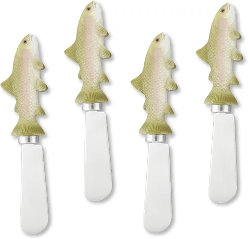 Miniatura 5 de UP UPware - Esparcidores de queso bajo pintados a mano con cuchillas de acero inoxidable para untar queso crema, mantequilla, mermelada o sándwich