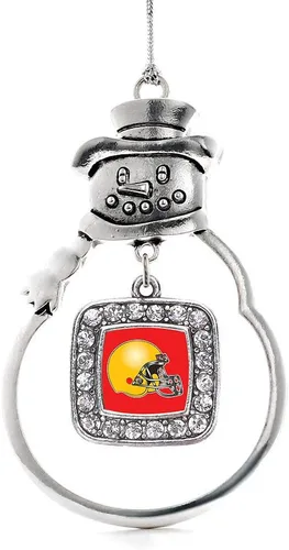 Miniatura 159 de Inspired Silver - Adorno de rodillo de reina - Adorno cuadrado de plata con muñeco de nieve con joyas de circonita cúbica
