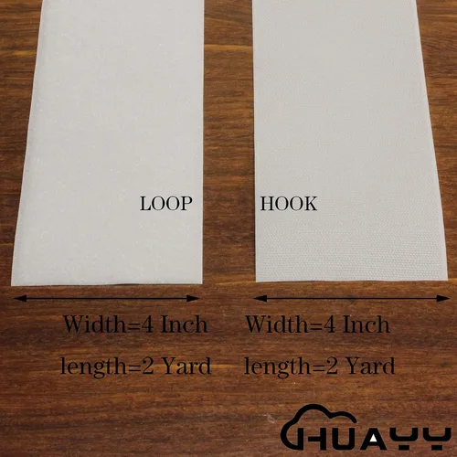 Miniatura 2 de HUAYY 4 pulgadas de ancho 2 yardas de largo, estilo de gancho y bucle, tela de tiras de nailon no adhesivas, color blanco (4 pulgadas x 2 yardas)