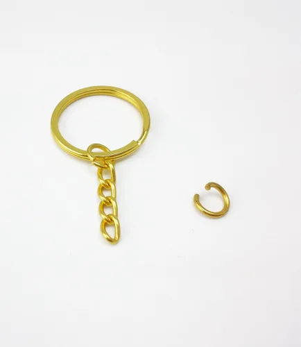 Miniatura 3 de yueton Paquete de 100 llaveros de metal dividido de 0.984 in con cadena