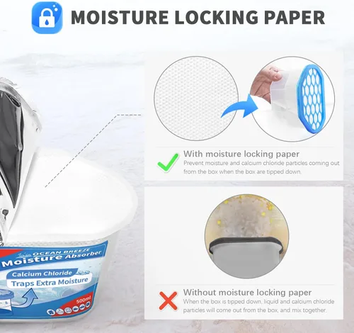 Miniatura 3 de Vacplus Paquete de 6 absorbentes de humedad, cajas de absorción de humedad portátiles para tu baño, armario y automóvil, deshumidificador