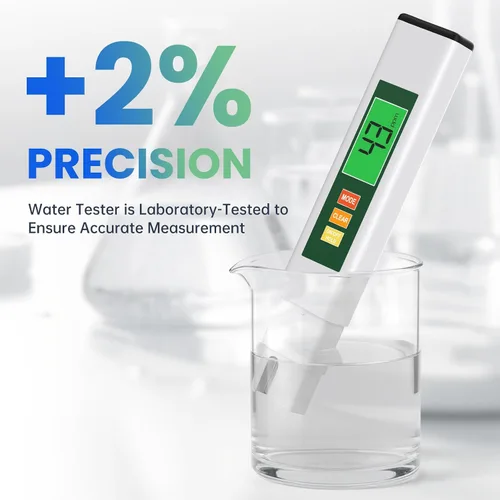 Miniatura 3 de Probador de Agua TDS, Medidor TDS 4 en 1 Probador Digital de Agua para Agua Potable, Profesional 0-9990ppm PPM EC y Temp Medidor TDS de Agua