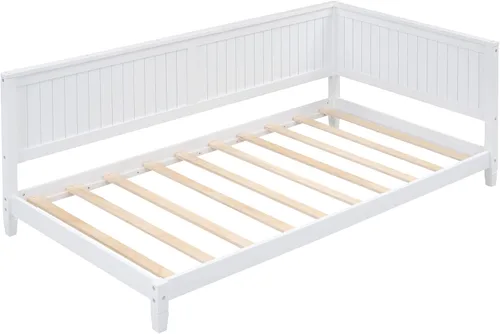 Miniatura 4 de Merax Sofá cama de tamaño individual, marco de madera con cabecero, sofá cama tamaño individual, perfecto para descansar, dormir o entretener a