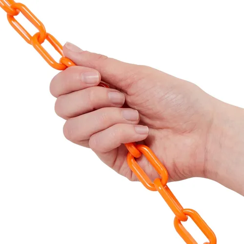 Miniatura 3 de Stockroom Plus Barrera de seguridad de cadena de plástico naranja de 100 pies, eslabones de cadena de plástico naranja para control de multitudes