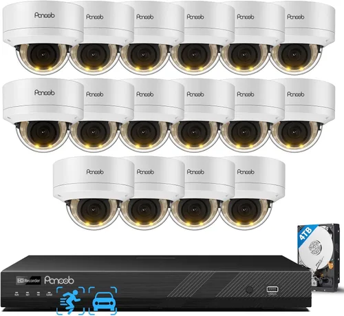 Miniatura 12 de Sistema de cámara de seguridad de 32 canales, 20 cámaras domo IP PoE con cable de 5 MP con cable IK10 a prueba de vandalismo para exteriores