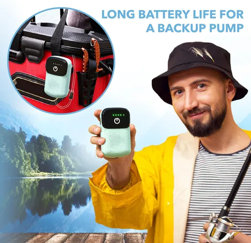 Miniatura 4 de Skywin Portable Aerator for Fish,USB Rechargeable Live Bait Aerator 18–32H Battery, Keeps Bait Alive Anywhere, Quiet Aquarium Water Pump for Azul