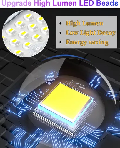 Miniatura 4 de JAYNLT Y-9000W Luces solares de calle para exteriores, 6500K 700000LM Luces de estacionamiento de alta potencia comerciales del atardecer al
