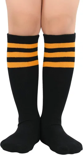 Miniatura 57 de Century Star Calcetines de fútbol de algodón para niños y jóvenes, calcetines de tubo suave, hasta la rodilla, calcetines deportivos largos