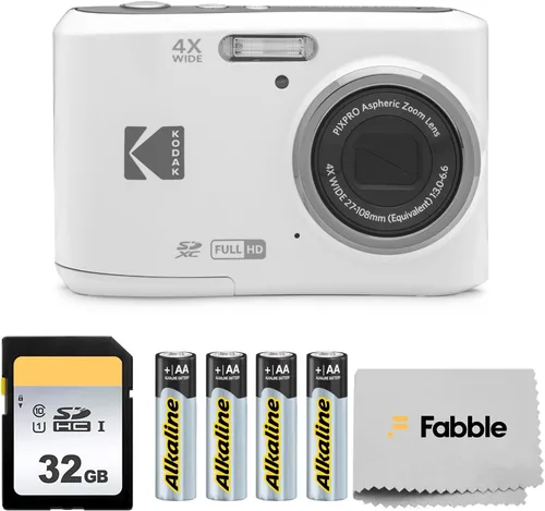 Cámara digital KODAK PIXPRO FZ45 16 MP con zoom óptico 4x de 27 mm de gran angular y pantalla LCD de 2.7" en paquete con tarjeta de memoria SD de 32