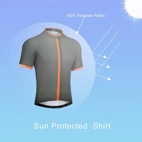 Miniatura 6 de wantdo Camisetas de ciclismo para hombre, camisetas de ciclismo de montaña MTB Jersey de manga corta Camisetas de ciclismo transpirable de secado