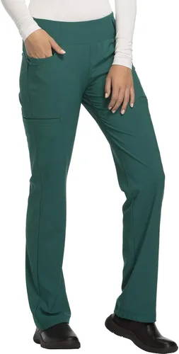 Miniatura 5 de Cherokee Pantalones Médicos para Mujeres de Tiro Medio Pierna Recta Pantalones de Uniforme Médico para Mujeres sin Cierre con 6 Bolsillos
