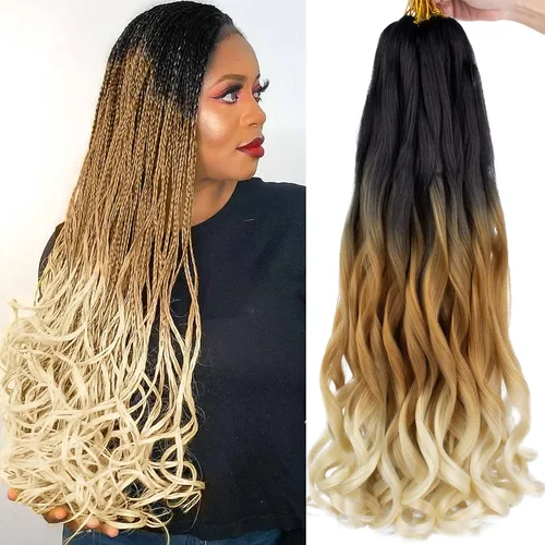 Miniatura 34 de Unionbeauty - Cabello rizado francés trenzado de 10 pulgadas, trenzas rizadas estilo Bob francés, cabello de ganchillo, 8 paquetes de trenzas