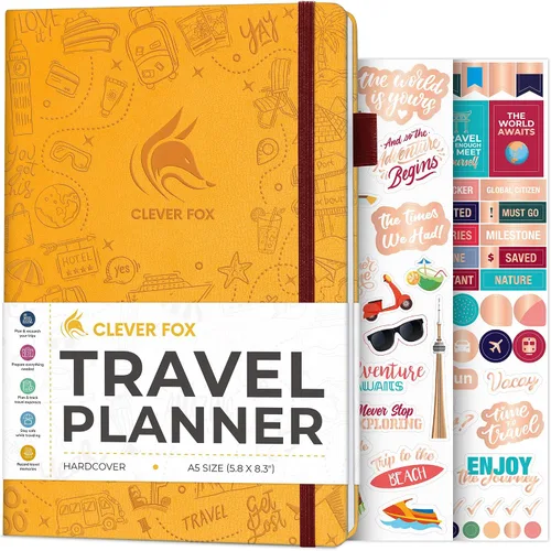 Miniatura 28 de Clever Fox Bolsillo para diario de viaje, organizador de itinerarios de vacaciones y viajes por carretera, diario de memoria de viaje, cuaderno