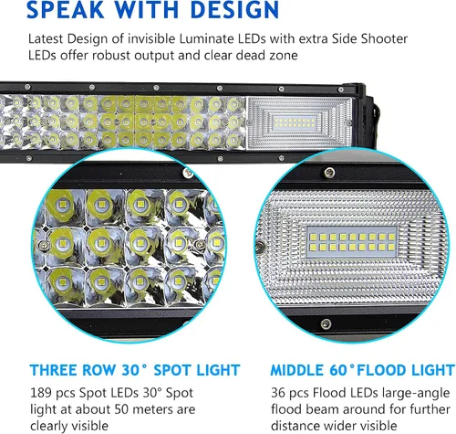 Miniatura 3 de Willpower Barra de luz LED curvada de 52 pulgadas, 675 W, combo de luces LED todoterreno con conector DT, arnés de cableado, luces de conducción