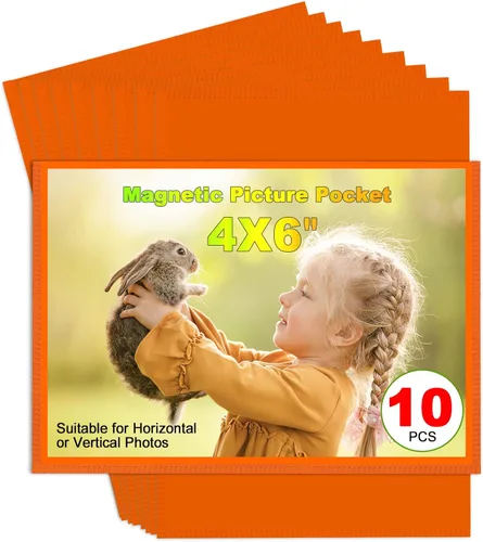 Miniatura 21 de Marco de Fotos Magnético Negro CHUNNIAO 4X6 para Refrigerador, Fundas de Imanes de Fotos Negro 4X6" 10PCS