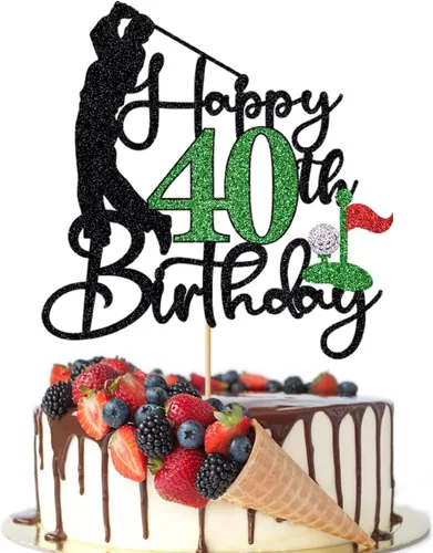 Miniatura 30 de Golf Happy 10th Birthday Cake Topper, Golfer/Sports Themed Birthday or Retirement Cake Decorations,Golf Ten 10 Years Old Ball Player Sport Themed