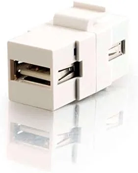 Miniatura 2 de C2GCables to Go 28748 Snap-In USB AA Hembra Keystone Insert Module, TAA Compliant, Blanco