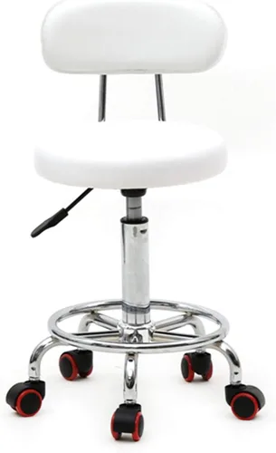 Miniatura 9 de Taburete giratorio para salón con soporte de espalda, taburete hidráulico ajustable con respaldo para masaje de belleza peluquero tatuaje
