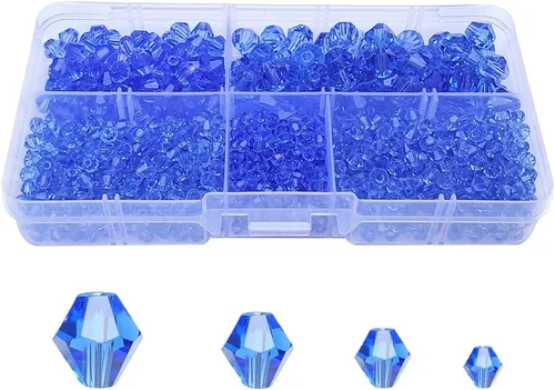 Miniatura 12 de Cuentas de vidrio de bicono negro para hacer joyas, cuentas espaciadoras de cristal facetadas para pulseras, collares, aretes
