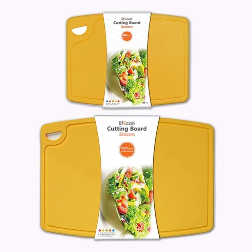 Miniatura 13 de Liflicon Tablas de corte de silicona gruesas para cocina, juego de tablas de cortar/esteras de silicona de 2 piezas extra grandes 37 cm x 26.5 cm