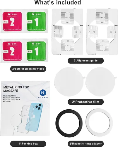 Miniatura 7 de Anillos adaptadores magnéticos 2 piezas compatibles con MagSafe, para Kindle Pop Socket Magnetic, para accesorios Magsafe y carga inalámbrica