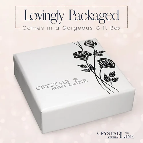 Miniatura 6 de Crystal Line Azuria - Aretes de plata de ley 925 con caja de bola de discoteca con cristales blancos colgantes para mujer
