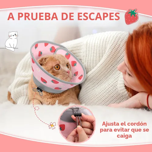 Miniatura 6 de Collar de cono de gato suave para dejar de lamer, ajustable, plegable, ligero, conos para gatitos después de la cirugía, recuperación para gatos