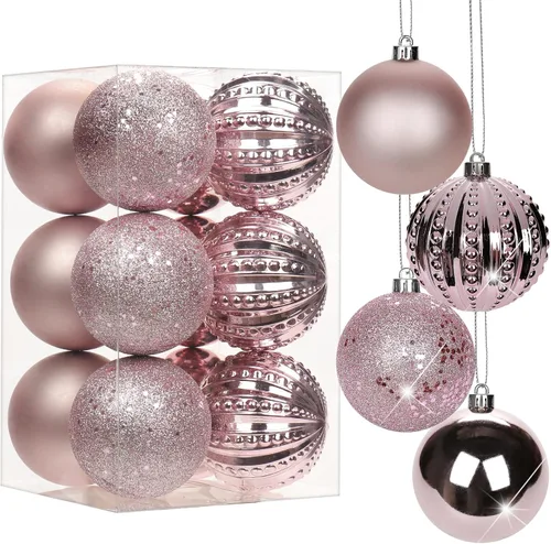 Miniatura 21 de Adornos de bolas de Navidad negras de 2.36 pulgadas, 25 piezas inastillables, set de adornos de Navidad, bolas de Halloween, adorno negro para árbol