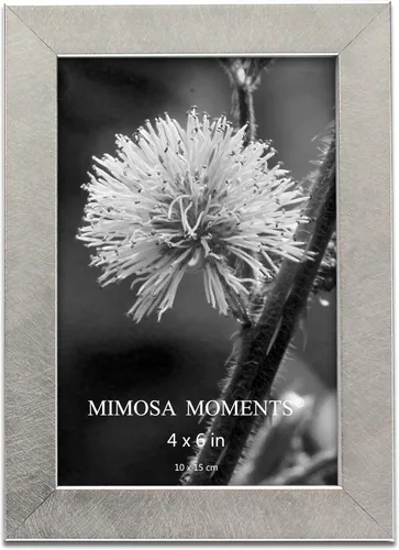 Miniatura 9 de Marco de fotos metálico, acabado satinado cepillado, exhibición de fotos para escritorio (plateado, 5 x 7 pulgadas)