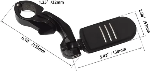 Miniatura 6 de FOVPLUE Estriberas de carretera de 1.25 pulgadas, clavijas ajustables en ángulo corto con soportes para Harley Touring Street Glide Electra Glide