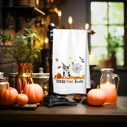 Miniatura 2 de Studio 9Thirty3 Tricks for Treats Dachshund - Toalla de cocina de Halloween, decoración de otoño de perro salchicha