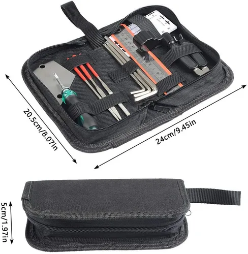 Miniatura 2 de TIMESETL Kit de herramientas de mantenimiento de reparación de guitarra, incluye herramienta de nivelación de traste Fret Rocker, organizador