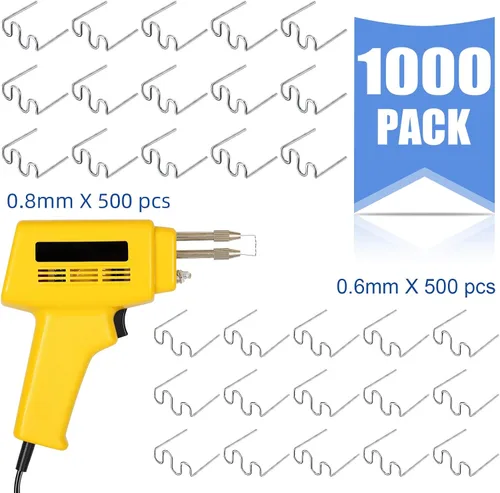 Miniatura 2 de Hotop 1000 piezas de grapas calientes de plástico, varillas de soldadura, máquina de reparación, alambre de soldadura para reparación de parachoques