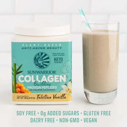 Miniatura 5 de Polvo de Proteína de Colágeno Vegano a Base de Plantas Ácido Hialurónico, Minerales, Biotina, Libre de Soja, Lácteos, Gluten, NO-OGM Vainilla 20