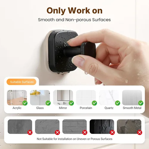 Miniatura 3 de 3 ganchos de ventosa para ducha, ganchos de ventosa para ducha, ganchos de puerta para colgar bata, lufa, ganchos de pared extraíbles para ventana