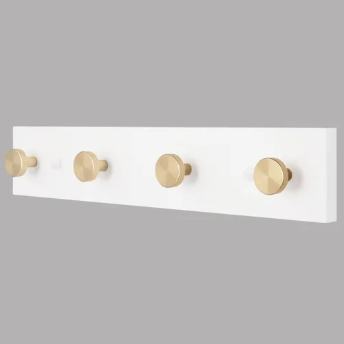 Miniatura 7 de HASWARE Ganchos de pared de 16 pulgadas, perchero de madera con 4 ganchos de pared de aluminio, para sombrero, toalla, bolsa de llaves