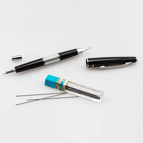 Miniatura 6 de Pentel Sharp Kerry - Portaminas (0.028 in), barril negro, 1 lápiz (P1037A)