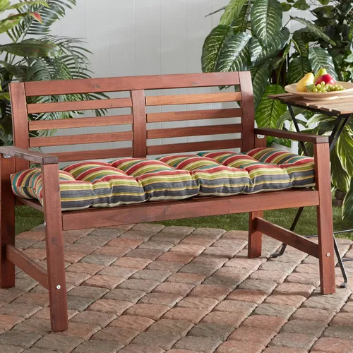 Miniatura 2 de Greendale Home Fashions Cojín de banco para exteriores de 51 pulgadas, Adobe Stripe