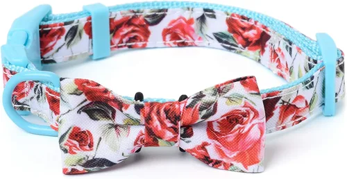 Miniatura 10 de Mile High Life Collares para perras hembras Lindo collar bandana Collares de tela de polialgodón suave para perros medianos Patrón de flores