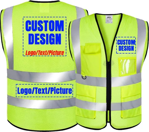 Miniatura 7 de BeautyWill Chaleco de Seguridad con Logo Personalizado Clase 2 Chaleco Reflectante de Alta Visibilidad Chaleco de Construcción Transpirable