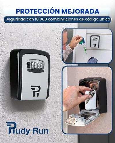 Miniatura 6 de Rudy Run - Caja para llaves con clave para exteriores, con montaje en pared para ocultar las llaves de la casa, caja de seguridad impermeable