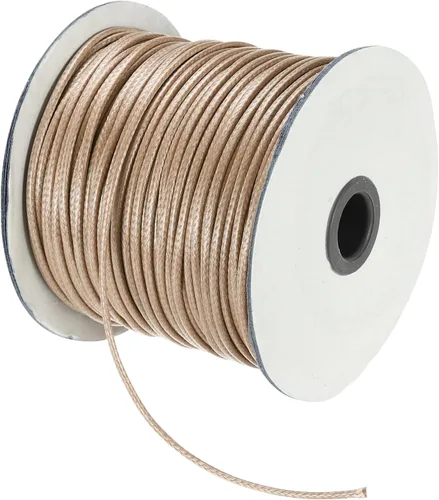 Miniatura 112 de MECCANIXITY Cordón encerado de poliéster encerado de 0.020 in, cuerda de cera de 175 yardas para hacer pulseras, collares, cuentas, joyería y Negro