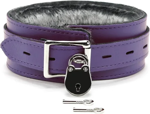 Miniatura 3 de VP Leather Barcelona Collar de cuero de grano completo Latigo piel sintética de chinchilla (grande, negro)