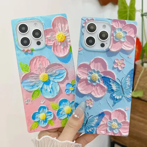 Miniatura 2 de Funda de silicona suave compatible con iPhone 17 de 6.3 pulgadas, funda protectora de silicona suave para mujer (mariposa azul)