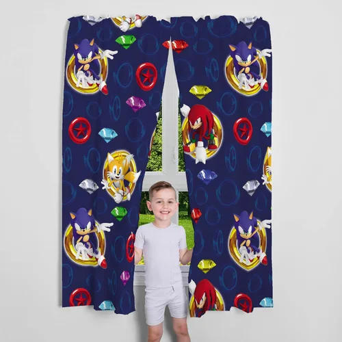 Miniatura 6 de Franco Sonic The Hedgehog - Juego de ropa de cama y cortinas para ventana