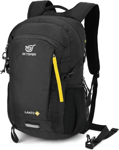 SKYSPER Mochila pequeña de senderismo, 20L, mochila ligera de viaje para senderismo y día a día para mujeres y hombres Lantc20-negro