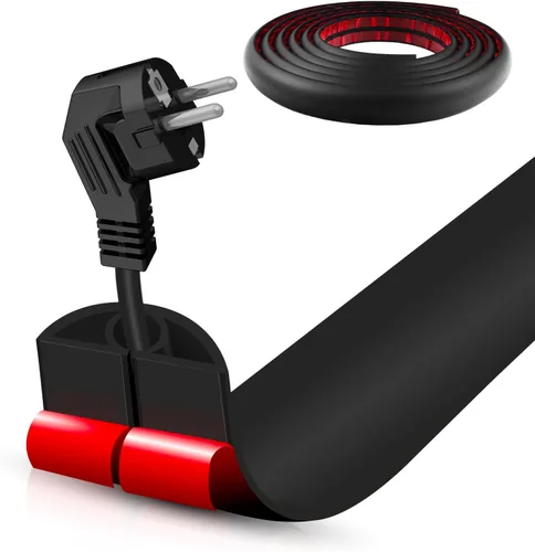 Miniatura 63 de Cubierta autoadhesiva para cables de suelo, gestión de cables de 3.3 pies, protector de tira de extensión para cables, evita tropiezos de cables